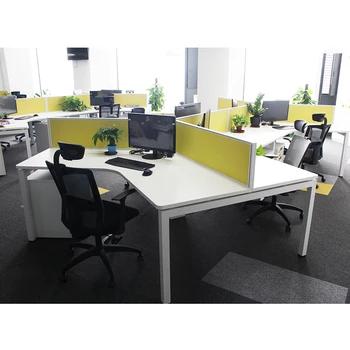 Высококачественная офисная мебель современная перегородка с открытым экраном офисный стол стол на 120 градусов компьютерный стол на 6 персон зеленый материал