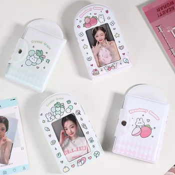 3-дюймовый держатель для фотокарточек Корейская мода Kawaii Cartoon Idol Фотоколлекция Kpop 28 листов Держатель для деловых карточек Студенческие принадлежности
