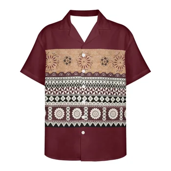 Модные мужские рубашки с Гавайским традиционным принтом, Лето 2023, Одежда нового дизайна, короткие рукава, Мужские рубашки нового дизайна с V-образным вырезом.