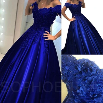 Новое поступление Атласных Темно-синих вечерних платьев женское вечернее платье Abendkleider 2024 С кружевными аппликациями Вечерние платья robe de soiree