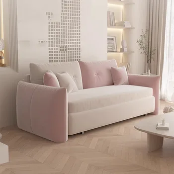 Европейский Простой современный диван для двухместной девушки, Дизайнерский Белый Скандинавский диван, Мягкий Плюшевый пол, салон мебели для гостиной Meuble