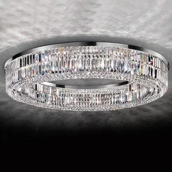 Современные люстры для гостиной круглые / квадратные / прямоугольные хромированные подвесные светильники хрустальная потолочная люстра для спальни
