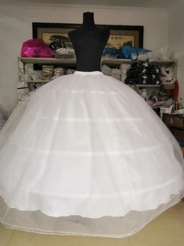 Новинка, хит продаж, 3 обруча, большая белая нижняя юбка, супер пушистый кринолин, нижняя юбка-комбинация для свадебного платья, свадебное платье в наличии