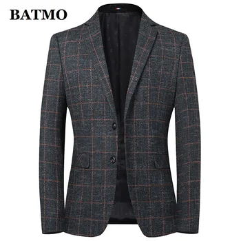 Batmo 2023 новое поступление, высококачественный шерстяной клетчатый повседневный блейзер для мужчин, мужские костюмы, куртки, повседневные куртки для мужчин 9837