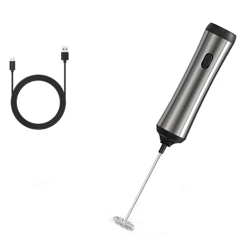 Электрический взбиватель молока, Электрическая палочка для взбивания молока, Перезаряжаемый через USB Удобный ручной взбиватель для кофе, латте