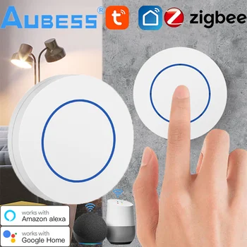 Кнопка Tuya ZigBee Smart Scene Switch С Батарейным Многосценичным Переключателем Дистанционного Управления Интеллектуальный Умный Дом Zigbee Gateway Нужен