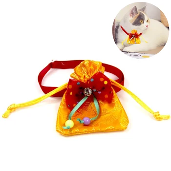 Ошейник для домашних животных Креативная Счастливая сумка Для домашних животных Китайская Новогодняя Сумка для собак Шарм Галстукбабочка Аксессуары Маленький Ошейник для собак