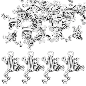 50шт Лягушка Металлические Подвески Ожерелье с подвеской в виде Лягушки Подвесной Кулон Ожерелье Своими руками Подарок ювелирных изделий
