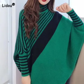 Модные повседневные трикотажные пуловеры с рукавами 