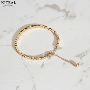 Подарки KITEAL 18 кг Позолоченная резинка для браслетов Простые геометрические квадратики с одной ориентацией Свадебные украшения и Аксессуары