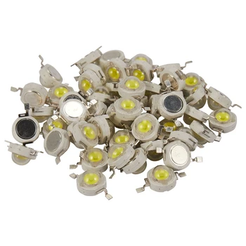50шт холодных белых светодиодных шариков с диодом мощностью 1 Вт, микросхема лампы мощностью 1 Вт, 3 В-3,4 В