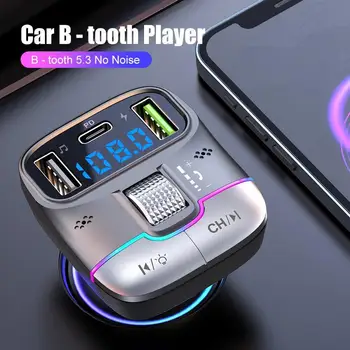 Автомобильный MP3-плеер, адаптер FM-передатчик Со светодиодным дисплеем, быстрое зарядное устройство USB PD, поддержка громкой связи, U-диск