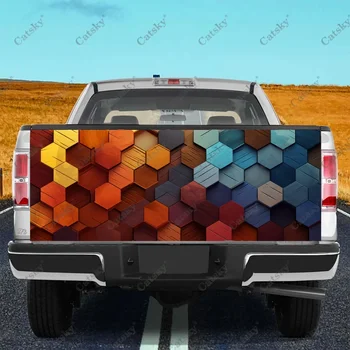 3D золотая шестигранная крышка багажника грузовика в форме шестигранника Из профессионального материала, универсальная, подходит для полноразмерных грузовиков, устойчива к атмосферным воздействиям