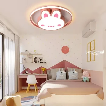 Потолочный светильник для детской комнаты Простые современные лампы персонализированные и креативные светодиодные фонари-кролики светодиодный потолочный светильник для спальни