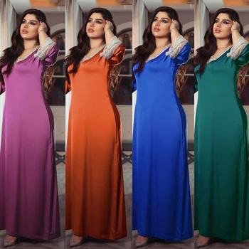 Синие Зеленые Оранжевые Фиолетовые Длинные Мягкие платья Большого размера, вечерние Женские платья, роскошные Высококачественные платья для выпускного вечера, мусульманские