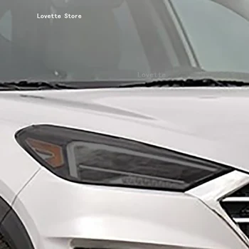 Для Hyundai Tucson 2017-2020 Аксессуары Восстановление защитной пленки передней фары автомобиля Прозрачная Черная наклейка из ТПУ