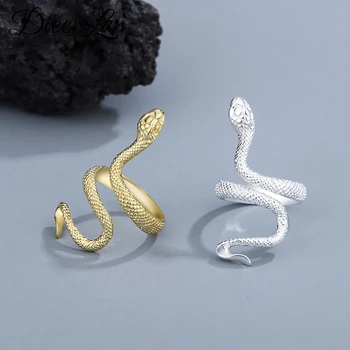 DIEERLAN Простые готические Романтические кольца в виде большой змеи для женщин и мужчин, Винтажные кольца в стиле бохо, модные ювелирные аксессуары