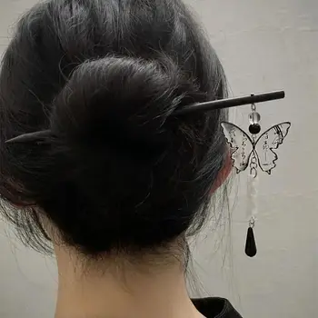 Головной убор Инструменты для дизайна волос Каллиграфия Женская Заколка для волос в китайском стиле Бабочка Вилка для волос Женская Палочка для волос